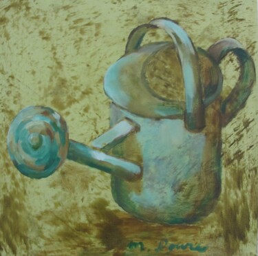 Painting titled "Watering Can" by Mary Downe, Original Artwork, Oil