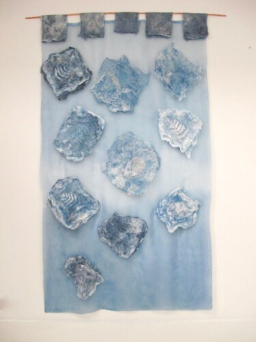 Arte têxtil intitulada "Sky" por Mary Downe, Obras de arte originais, Tecido