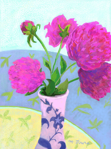 Painting titled "Peonies" by Mary Downe, Original Artwork