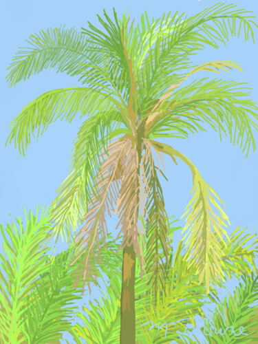 Painting titled "Palms" by Mary Downe, Original Artwork