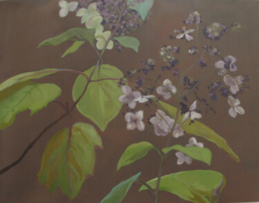 Painting titled "Hydrangea-november" by Mary Downe, Original Artwork