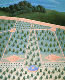 Pintura titulada "Villa Lante" por Mary Downe, Obra de arte original