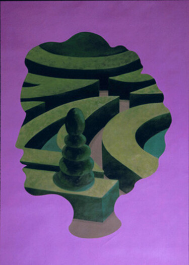 Schilderij getiteld "Silhouette II" door Mary Downe, Origineel Kunstwerk, Olie