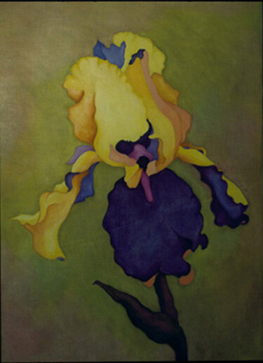 Painting titled "Iris V" by Mary Downe, Original Artwork, Oil
