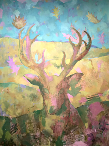 Painting titled "Rudolph" by Mary Downe, Original Artwork, Oil