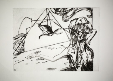 Drawing titled "The theory of dreams" by Mari K., Original Artwork, Etching