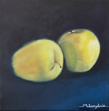 Painting titled "Les Pommes" by Maryline Langlais, Original Artwork, Oil