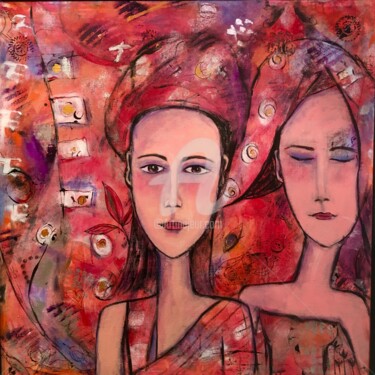 Painting titled "Daydreaming" by Mary Larsson, Original Artwork, Acrylic