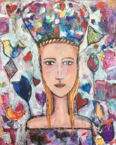 Painting titled "The Russian girl" by Mary Larsson, Original Artwork, Acrylic