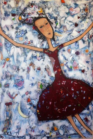 Peinture intitulée "The divine mother" par Mary Larsson, Œuvre d'art originale, Huile