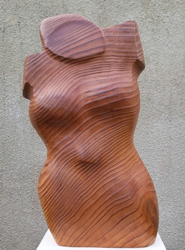 Skulptur mit dem Titel "Ondine" von Maryvonne Lorgeré, Original-Kunstwerk, Holz