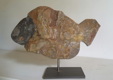 Sculpture titled "Poisson3" by Maryvonne Lorgeré, Original Artwork, Stone