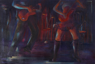 Peinture intitulée "In the show" par Mary Lozano, Œuvre d'art originale, Huile