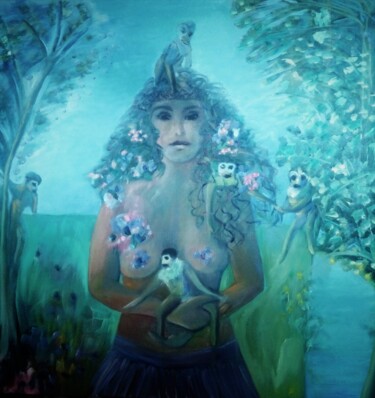 Pintura titulada "Nucis Island" por Mary Lozano, Obra de arte original, Oleo