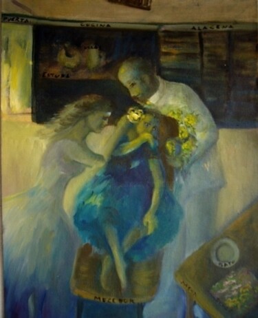 Картина под названием "LE RÊVE DE REBECA -…" - Mary Lozano, Подлинное произведение искусства, Масло