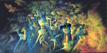 Peinture intitulée "MASQUERADE" par Mary Lozano, Œuvre d'art originale, Huile