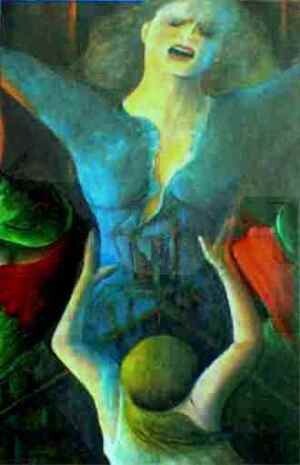 Pintura titulada "Secuestro "Grito po…" por Mary Lozano, Obra de arte original, Oleo
