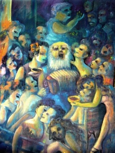 Картина под названием "CHEZ CATARINO" - Mary Lozano, Подлинное произведение искусства, Масло