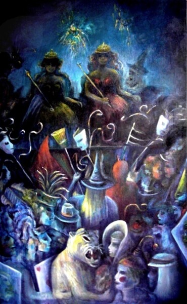 Картина под названием "CARNAVAL SAIGNANT -…" - Mary Lozano, Подлинное произведение искусства, Чернила