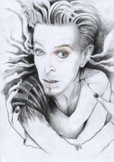 Drawing titled "bowie" by Mary Telford, Original Artwork
