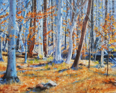 Painting titled "Forest colors" by Mary Naiman, Original Artwork, Oil
