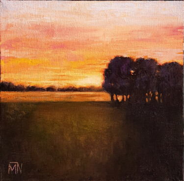 Painting titled "Sunset. Last minutes" by Mary Naiman, Original Artwork, Oil