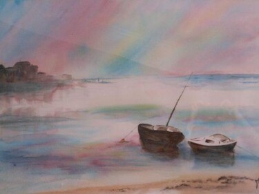 Peinture intitulée "marée basse" par Mary Parlant, Œuvre d'art originale, Huile