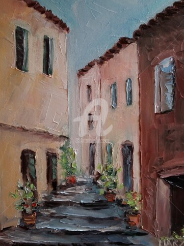 Peinture intitulée "ruelle-en-provence.…" par Mary, Œuvre d'art originale, Huile