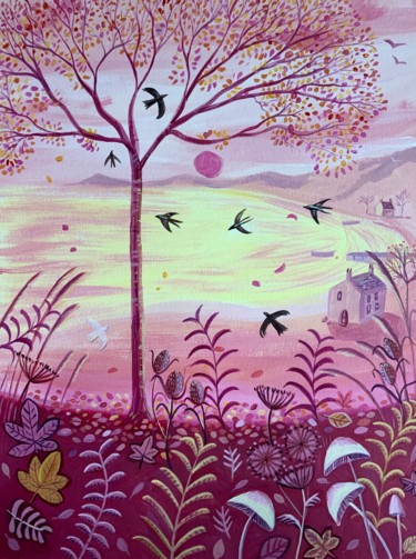Pintura titulada "Autumn Coast" por Mary Stubberfield, Obra de arte original, Acrílico