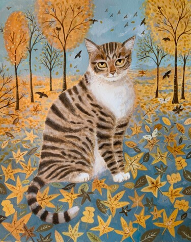 Картина под названием "Autumn playground" - Mary Stubberfield, Подлинное произведение искусства, Акрил
