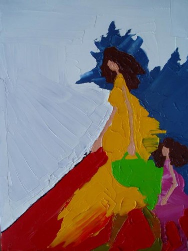 Peinture intitulée "En avant !!" par Marya Da Pena, Œuvre d'art originale, Huile