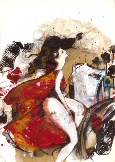 Pintura titulada "Rouge" por Maryam Farnoodnia, Obra de arte original, Acrílico