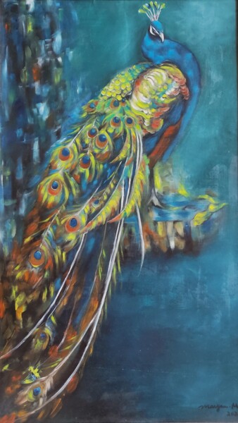 Painting titled "Royal Glory" by Maryam M Ahmed, Original Artwork, Oil