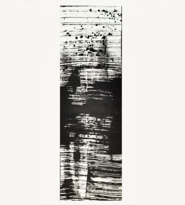 제목이 "Horizons _11"인 그림 Maryam Shams로, 원작, 잉크 나무 들것 프레임에 장착됨
