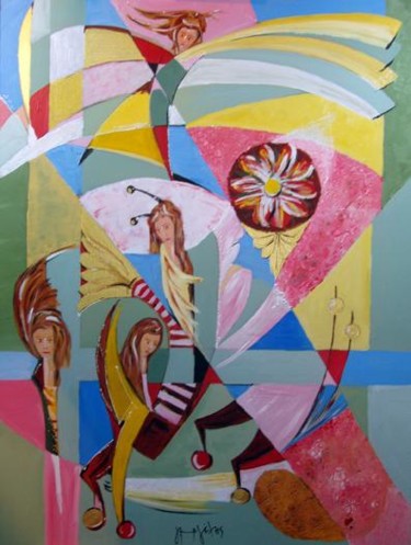 Peinture intitulée "Fluttering" par Yorgos Maryelis, Œuvre d'art originale, Acrylique