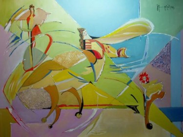 「Takeoff」というタイトルの絵画 Yorgos Maryelisによって, オリジナルのアートワーク, アクリル