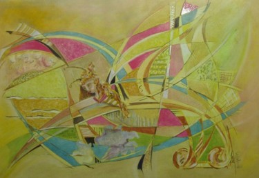 Malerei mit dem Titel "LANDING" von Yorgos Maryelis, Original-Kunstwerk, Andere