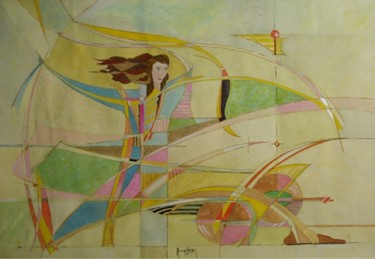 Peinture intitulée "Against the wind" par Yorgos Maryelis, Œuvre d'art originale, Autre