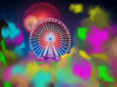Digital Arts titled "Carousel in colors" by Mary Gov, Original Artwork, AI generated image