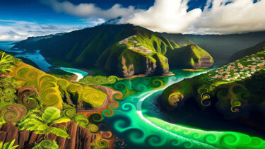 Цифровое искусство под названием "Madeira is a river…" - Mary Gov, Подлинное произведение искусства, Цифровая живопись