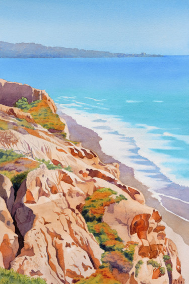 Peinture intitulée "Cliffs at Torrey Pi…" par Mary Helmreich, Œuvre d'art originale