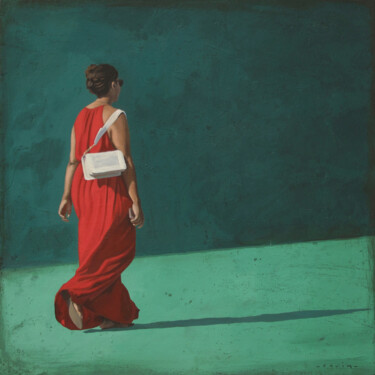 Pintura titulada "En chemin" por Marylin Cavin, Obra de arte original, Acrílico Montado en Bastidor de camilla de madera
