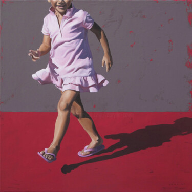 Картина под названием "La vie en rose" - Marylin Cavin, Подлинное произведение искусства, Масло Установлен на Деревянная рам…