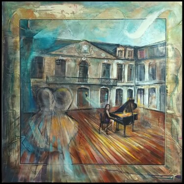 Painting titled "Ermenonville mon am…" by Maryline Bourdin, Original Artwork, Oil Mounted on artwork_cat.