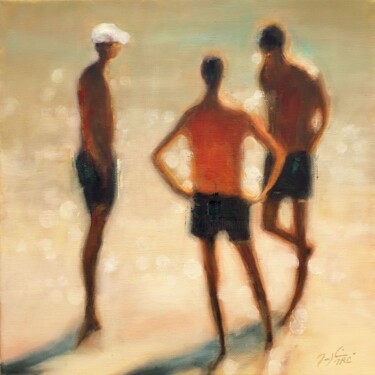 Painting titled "Confidences" by Maryline Mercier, Original Artwork, Oil