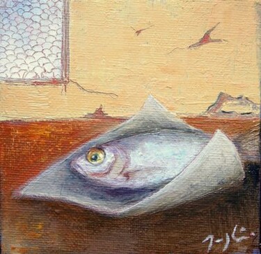 Schilderij getiteld "Cabane de pêcheur" door Maryline Mercier, Origineel Kunstwerk