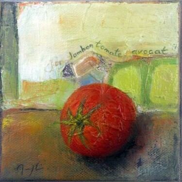 Painting titled "Tomate avocat" by Maryline Mercier, Original Artwork