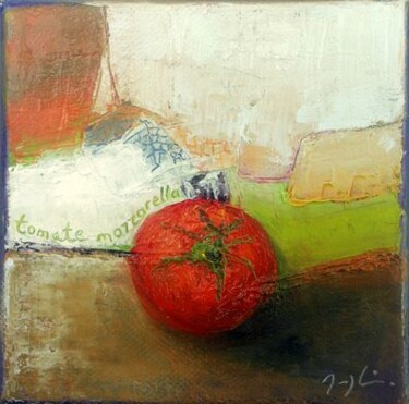 Peinture intitulée "Tomates mozza" par Maryline Mercier, Œuvre d'art originale