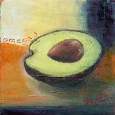 Painting titled "Oméga 3" by Maryline Mercier, Original Artwork, Oil