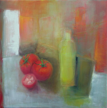 Painting titled "3 Tomates" by Maryline Mercier, Original Artwork, Oil
